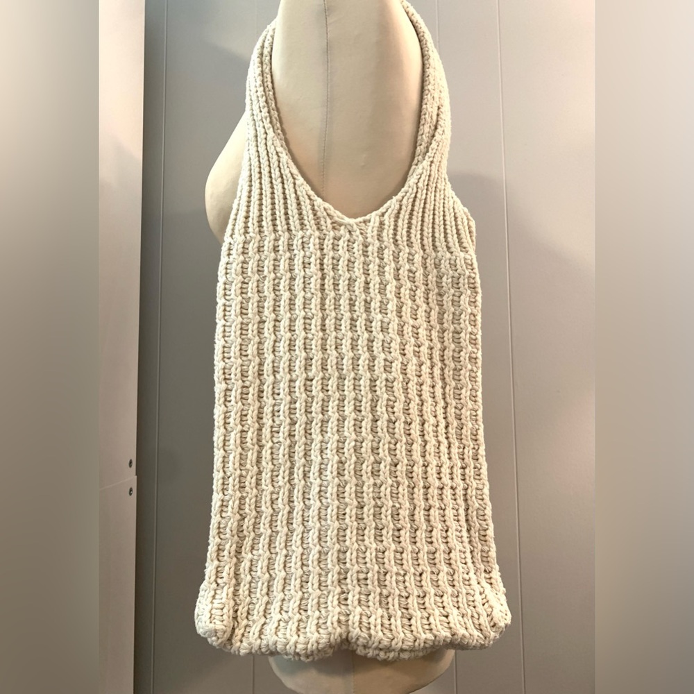 Cream Knit Cotton Market Tote